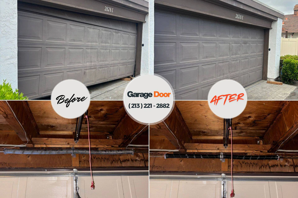 Before and after: garage door spring repair Lake Arthur, LA